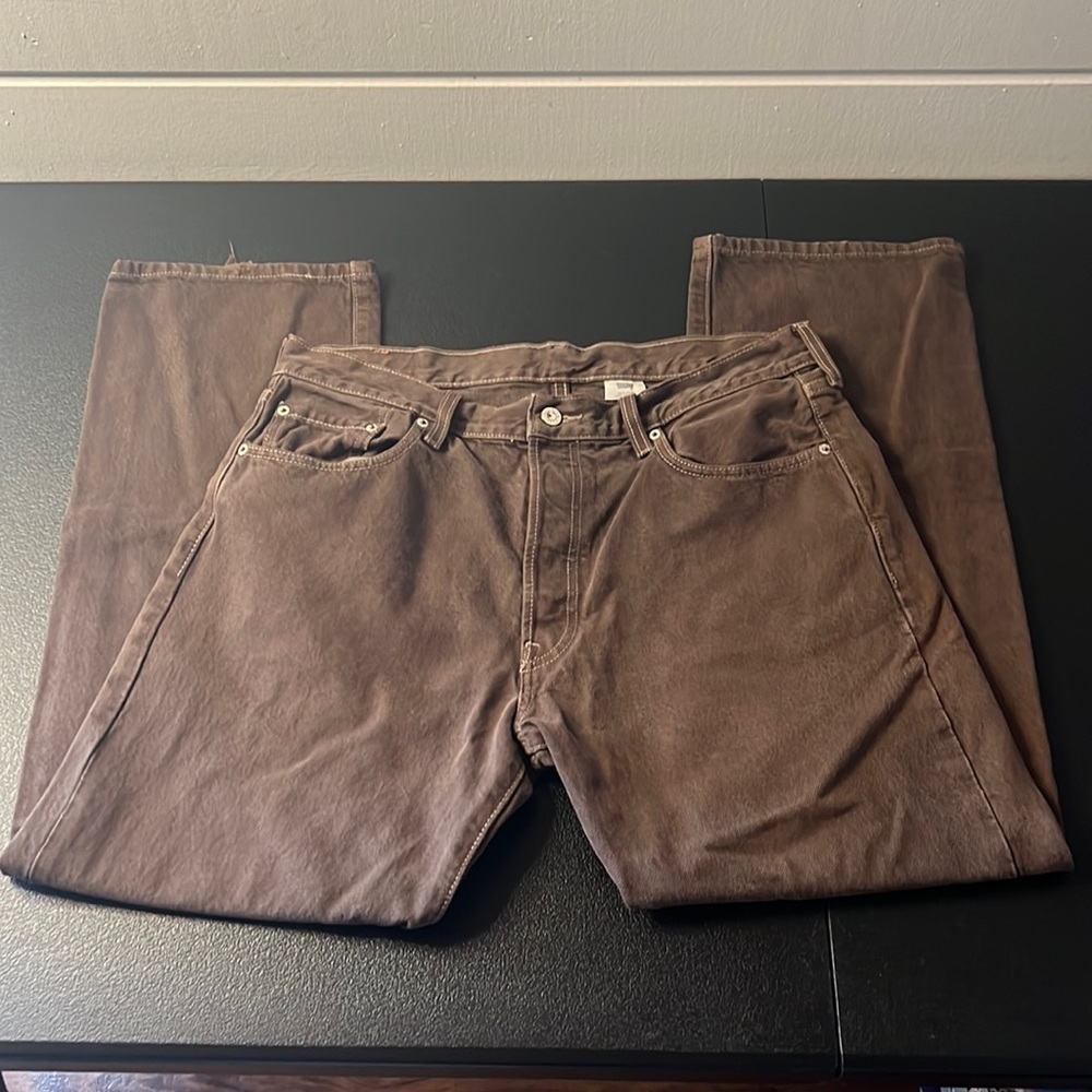 LEVI'S brown button fly striaght fit jean SZ 36x30